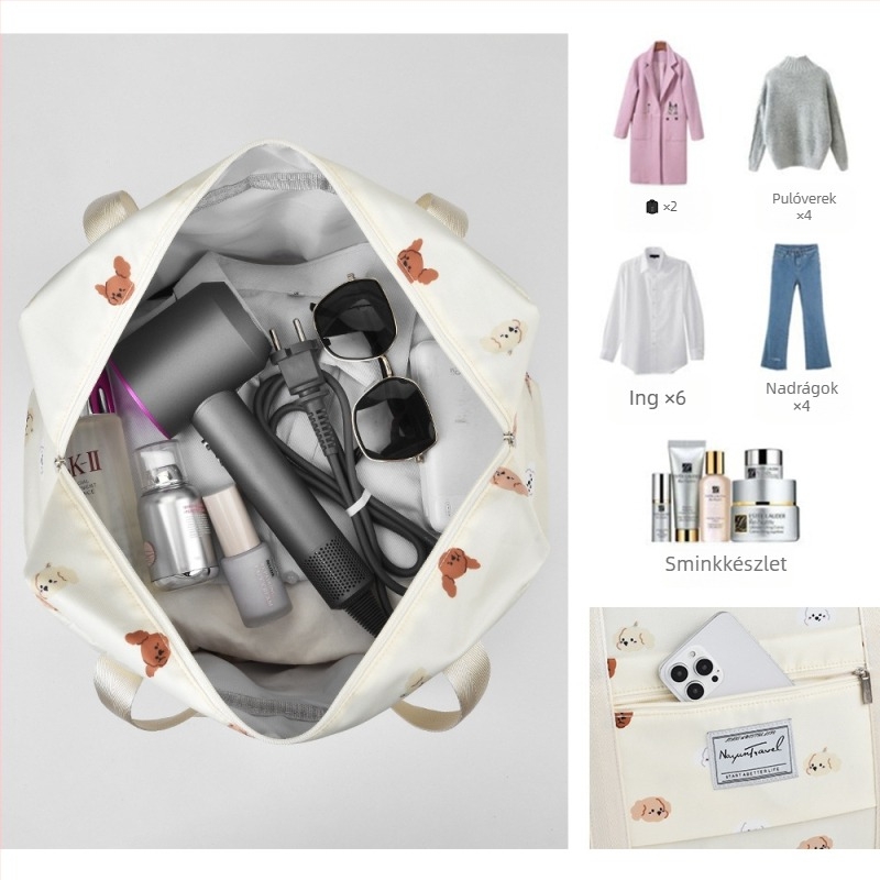 Rajzfilm stílusú poggyász tároló táska, kubus alakú poliészter tároló, multifunkcionális költöztetéshez, utazásokhoz és hálószobai tároláshoz