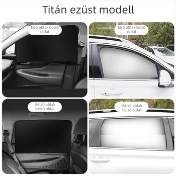 Mágneses autóablak napvédő - ezüst bevonat anyag, fényvisszaverő, hőszigetelő, testreszabható, univerzális illeszkedés