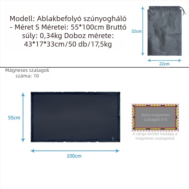 Autó napfénytető szúnyogháló, hálószövés, átlátszó, akasztós telepítés, általános modellhez, logónyomtatás támogatott