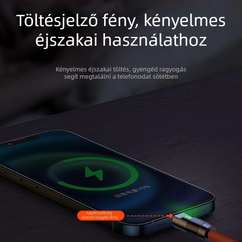 Xinyan Apple PD töltőkábel iPhone 14-hez – Több interfész: Lightning, USB-C, Micro USB, Mini USB; Szövött kábel, 120W gyors töltés