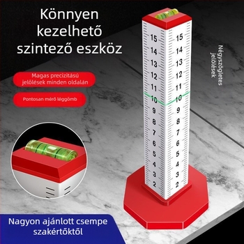 Négyoldalas alumínium ötvözetű szintező és horizontális pozicionáló vonalzó téglakészítéshez és burkoláshoz