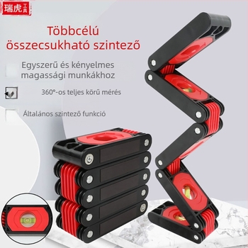 Magas pontosságú összecsukható vízszintmérő szerszám asztalosmunkákhoz, mágneses szögmérővel, multifunkcionális mérőeszköz