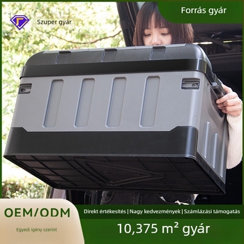 Nagy összecsukható autós csomagtartó tároló doboz kültéri kempingezéshez – 60–70 L, 59×35×35 cm, PP műanyag