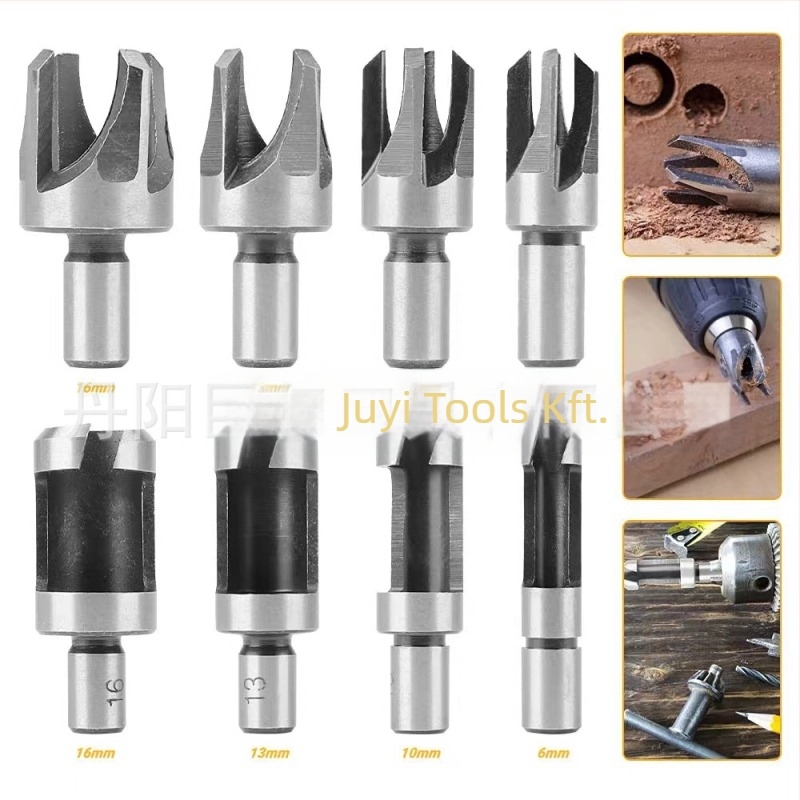 26 részes fához illő fúrókészlet: Pagoda fúró, középpontos ütő, háromcsúcsos fa fúró