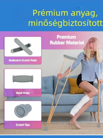 Járóbot kiegészítők, 3 részes készlet hónalj párnával, lábvédővel és csúszásmentes alátéttel