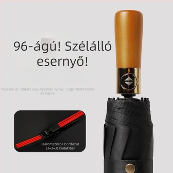 Automata esernyő fa nyéllel, 12 bordás váz, szélálló, UV-védelem UPF 40+, logó nyomás lehetséges