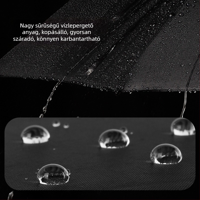 Automata esernyő fa nyéllel, 12 bordás váz, szélálló, UV-védelem UPF 40+, logó nyomás lehetséges