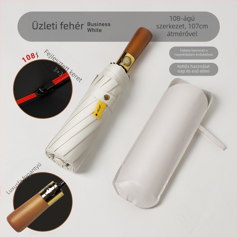 Automata esernyő fa nyéllel, 12 bordás váz, szélálló, UV-védelem UPF 40+, logó nyomás lehetséges