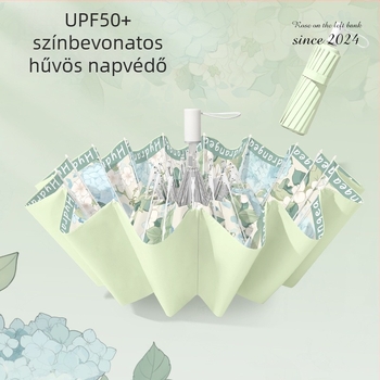 Női 16 bordás összecsukható esernyő – nap és eső védelem, UV védelem