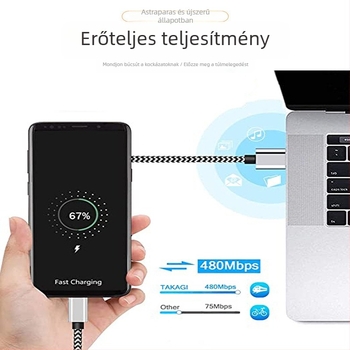 Kötött kígyó mintázatú USB-C gyors töltőkábel, hossz 1m/2m/3m, 12W, szövött kivitel