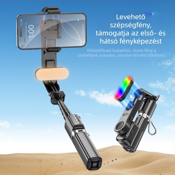 Telefon stabilizátor-gimbal Bluetoothos selfie bot, távirányító, modell Q35/Q09/L19/L19S, Multifunkcionális stabilizátor, környezetbarát anyagok