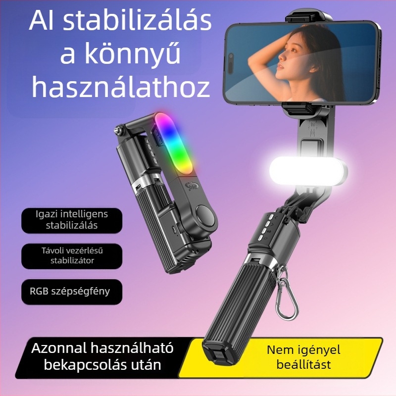Telefon stabilizátor-gimbal Bluetoothos selfie bot, távirányító, modell Q35/Q09/L19/L19S, Multifunkcionális stabilizátor, környezetbarát anyagok