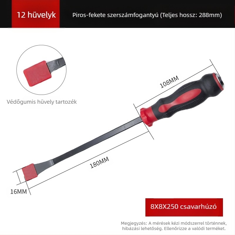 Otthoni használatra szánt többfunkciós crowbar készlet – szénacélból, szigetelt markolatokkal, speciálisan alakított kampó, hegyes tűhegy