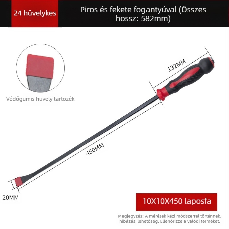 Otthoni használatra szánt többfunkciós crowbar készlet – szénacélból, szigetelt markolatokkal, speciálisan alakított kampó, hegyes tűhegy