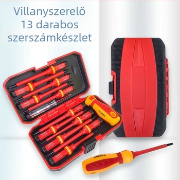 Izolált 13-darabos csavarhúzó készlet – króm-vanádium acél, Pengye Hardware, Modell 6136