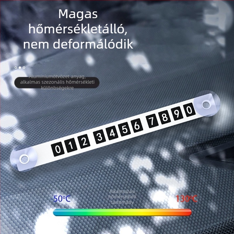 Ideiglenes parkolási szám tábla – alumínium ötvözet, logó nyomtatás, testreszabás elérhető, márka YONG XUN