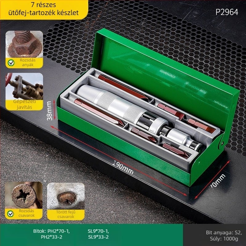 San kun ütéses csavarhúzó – többfunkciós, univerzális szerszám, szénacélból, a rozsda eltávolításához