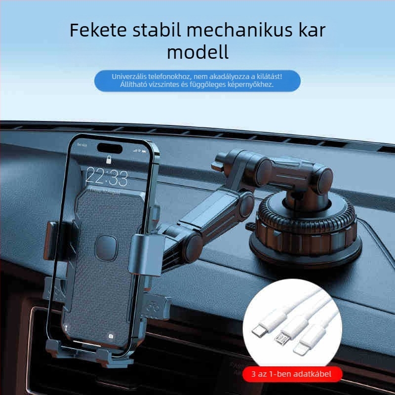 Yiyi univerzális autós telefon- és navigációs tartó szívófejes állvány a műszerfalhoz