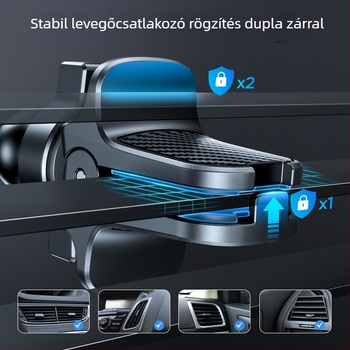 Összecsukható képernyőhöz készített autós tartó: Honor Magic Vs 2, Huawei Mate X2/X3 – kompatibil a szellőzőnyílásokkal és a műszerfallal; telepítés: snap-on, ragasztó vagy vákuum