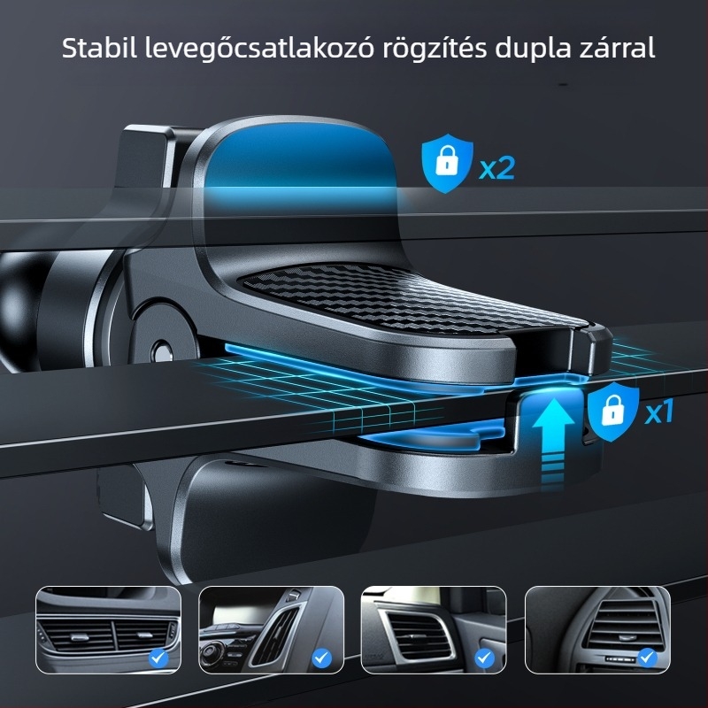 Összecsukható képernyőhöz készített autós tartó: Honor Magic Vs 2, Huawei Mate X2/X3 – kompatibil a szellőzőnyílásokkal és a műszerfallal; telepítés: snap-on, ragasztó vagy vákuum