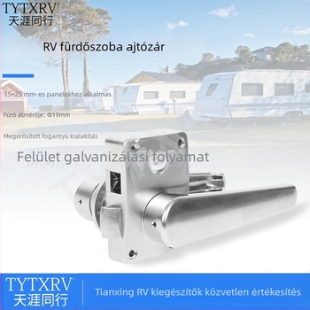 RV fürdőszoba ajtó fogantyú zár — autóajtó fogantyú zár, ABS + elektroplakk, Modell 010, cilinder cinkötvözet