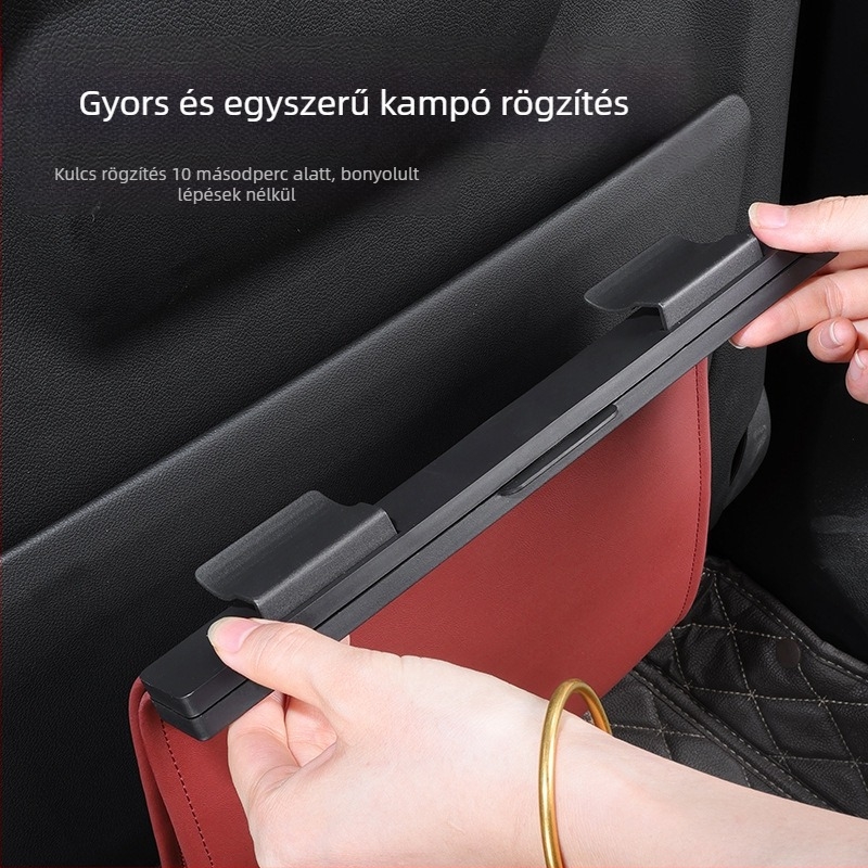 Autóhoz készült bőr szemeteszsák, akasztó a hátsó ülés támlájához, mágneses rögzítés, vízálló, testre szabható, univerzális illeszkedés