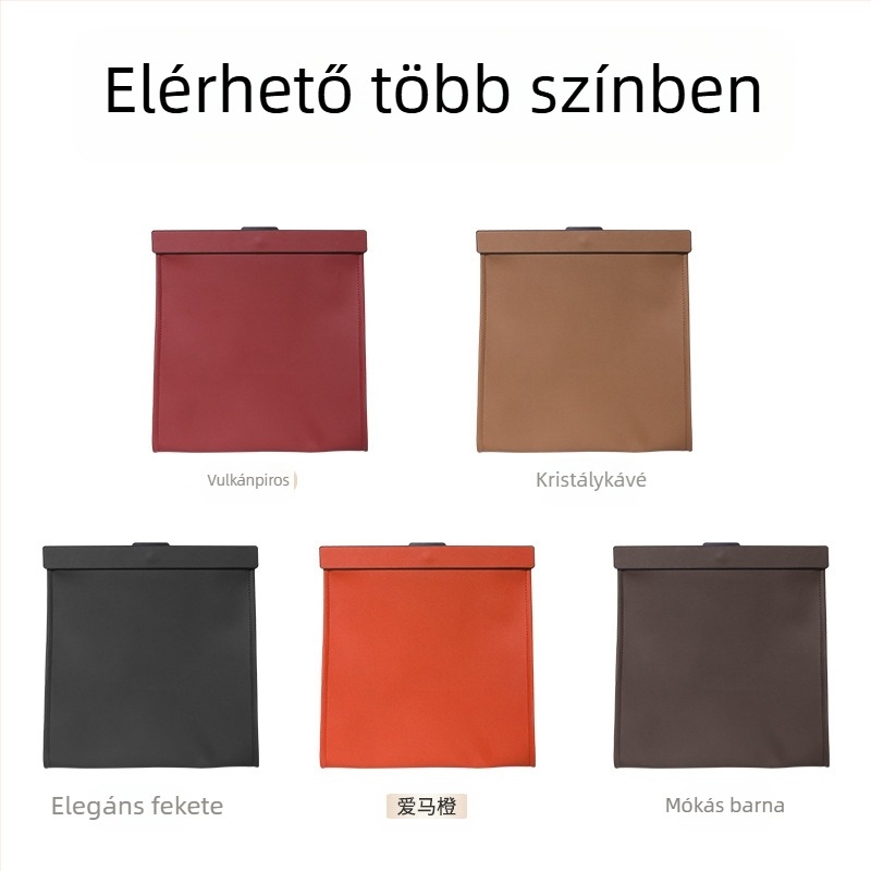 Autóhoz készült bőr szemeteszsák, akasztó a hátsó ülés támlájához, mágneses rögzítés, vízálló, testre szabható, univerzális illeszkedés