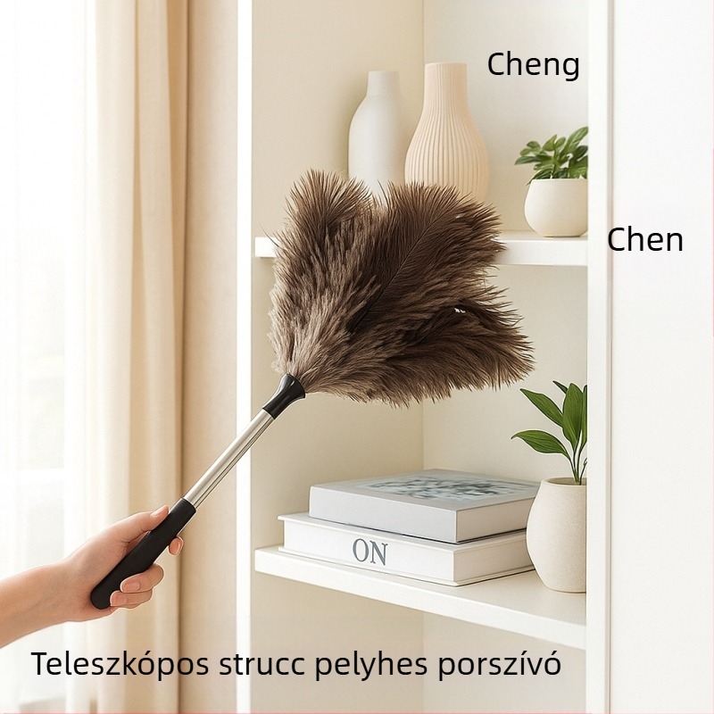 Strucc tollas poroló, lapos fej, teleszkópos rozsdamentes acél nyéllel és fa fogantyúval