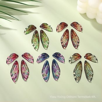 Lepke szárnyú fülbevalók - epoxigyanta, texturált minta, 2024 nyár