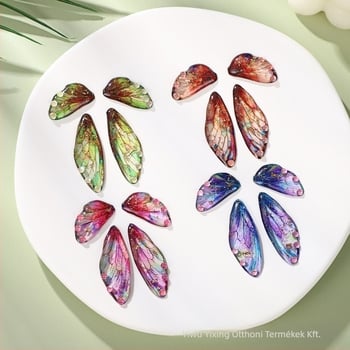 Lepke szárnyú fülbevalók - epoxigyanta, texturált minta, 2024 nyár