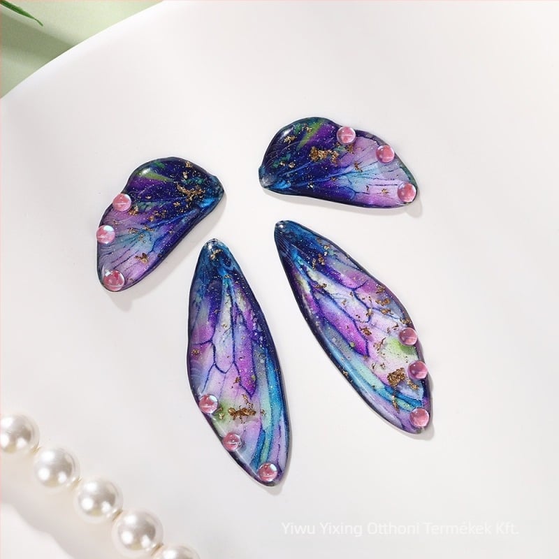 Lepke szárnyú fülbevalók - epoxigyanta, texturált minta, 2024 nyár