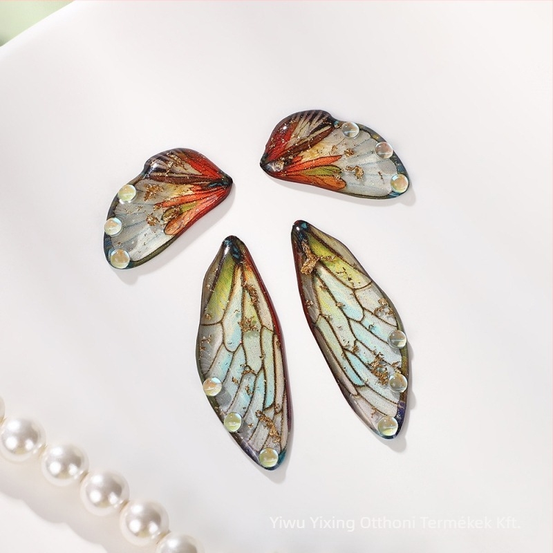 Lepke szárnyú fülbevalók - epoxigyanta, texturált minta, 2024 nyár