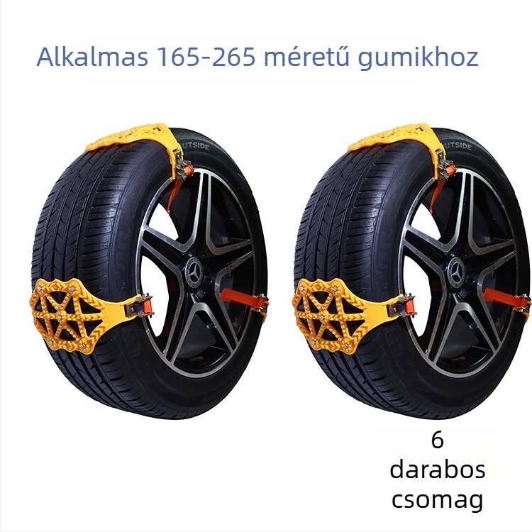 Snow Luton – Gumiabroncs anti-slip láncok Vans, autók és SUV-k számára; Anyag: gumi; Szélesség: 165–265 mm; Tömeg: 305 g/db; Testreszabható feldolgozás