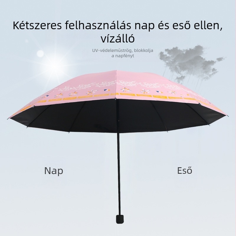 Ruoyu napernyő, 10 acél bordával, UPF > 50, 190T anyagú vinil bevonattal, kézi nyitás-zárás, összecsukható