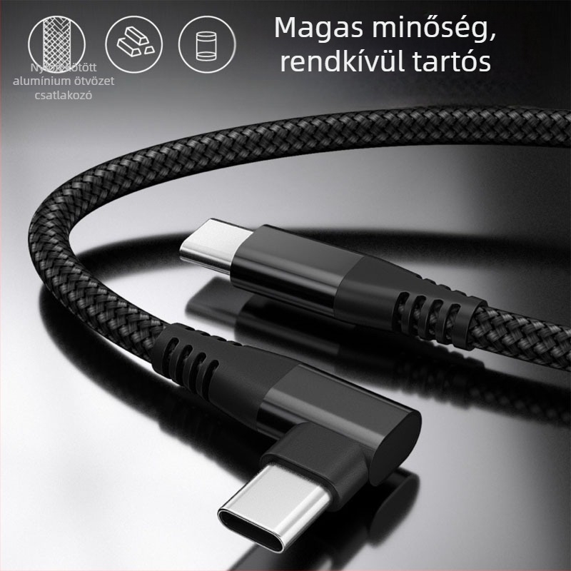 Type-C Nylon bevonat gyors töltőkábel, 60W, tabletekhez, számítógépekhez és mobiltelefonokhoz
