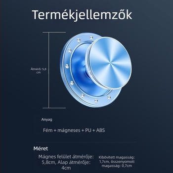 MagSafe mágneses teleszkópos univerzális légzsák-tartó | műanyagból | licenszelt magáncímke elérhető