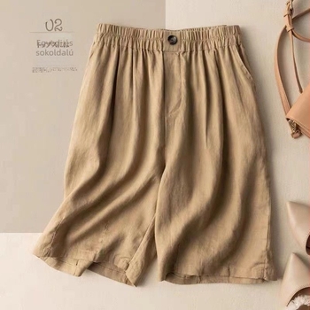 Női pamut-szálas Capri nadrág, laza fazon, retro művészi stílus