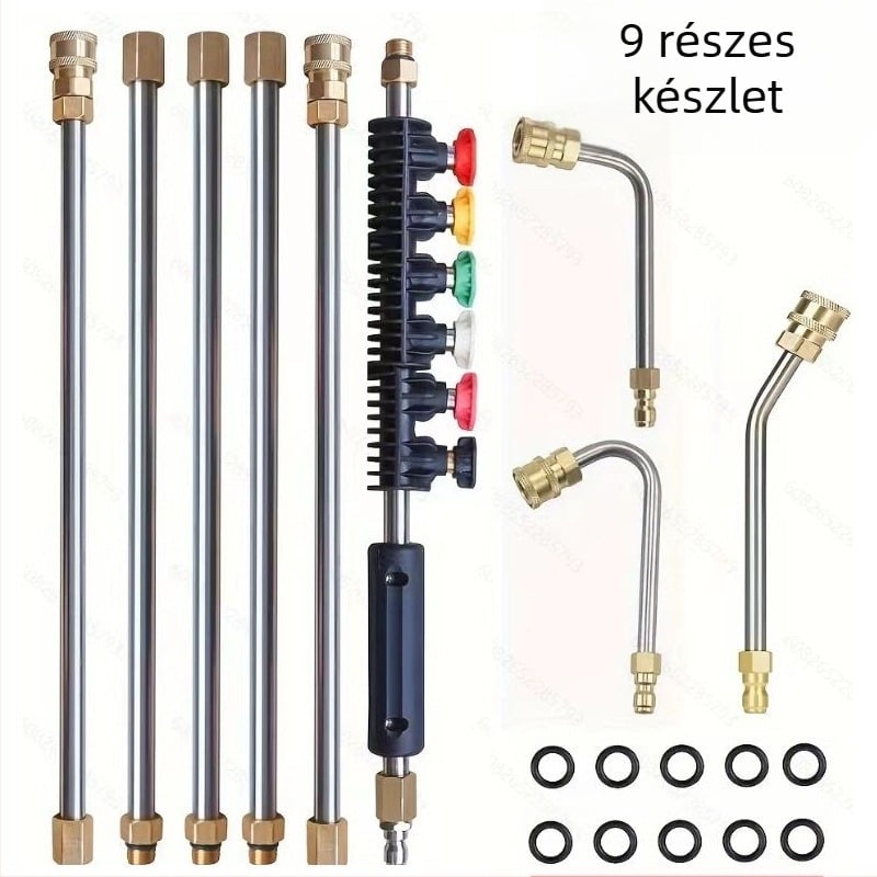 Magasnyomású autómosófejhez tartozó extendáló rúd, rozsdamentes acél (Típus: extensor; Anyag: rozsdamentes acél; Alkalmazások: autómosás, klímaberendezés tisztítás)