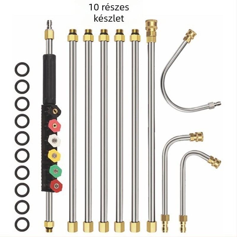 Magasnyomású autómosófejhez tartozó extendáló rúd, rozsdamentes acél (Típus: extensor; Anyag: rozsdamentes acél; Alkalmazások: autómosás, klímaberendezés tisztítás)