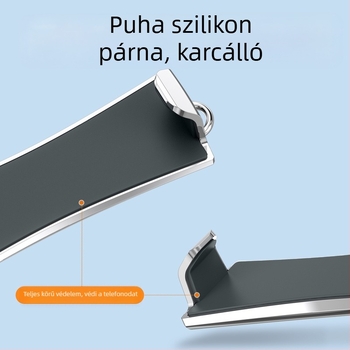 Mobiltelefonos nyakpánt fém anyagból, állítható, elektroplatított felülettel, uniszex
