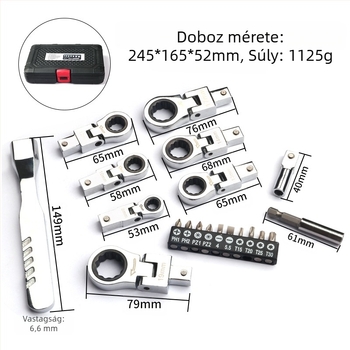 Összecsukható fejű állítható kulcs, kattogó mechanizmussal és teleszkópos működéssel | MF, 45# acél