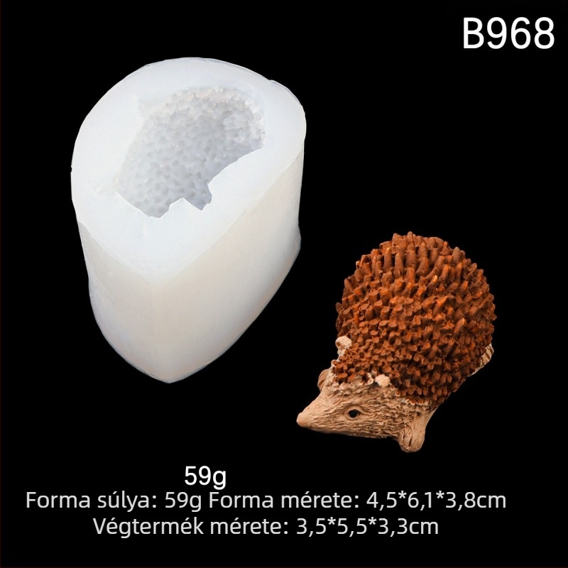 Silikon süteményforma hedgehog formájú – fondant és csokoládé dekorációhoz, szabálytalan alak, csomagolás egyetlen műanyag zacskóban