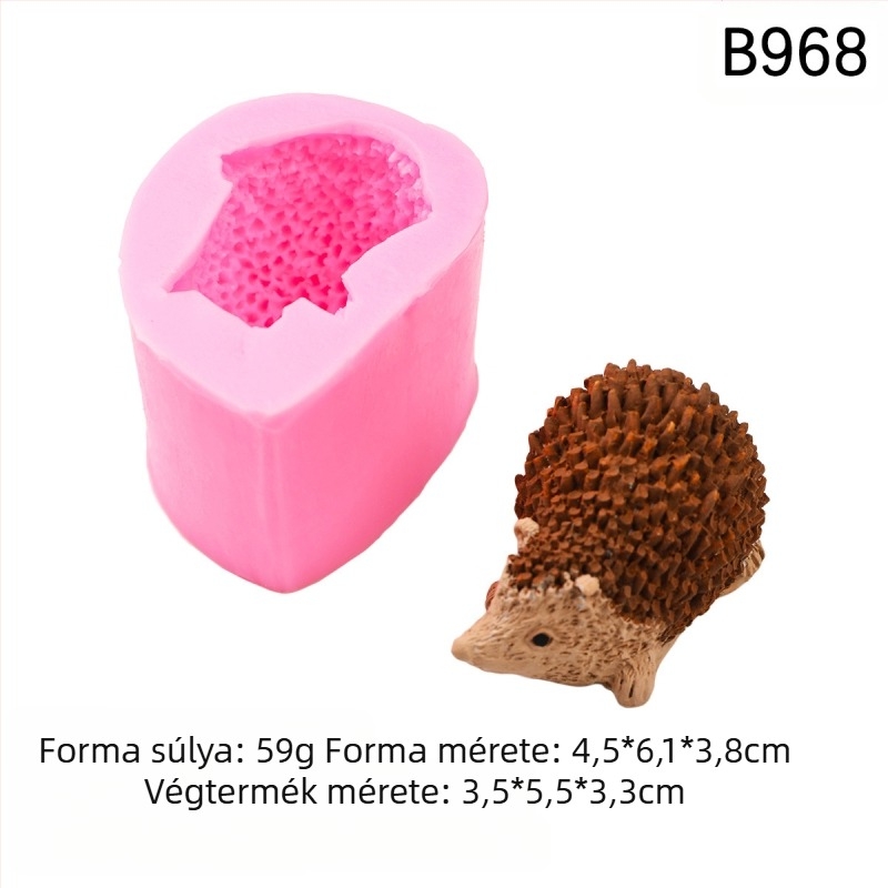 Silikon süteményforma hedgehog formájú – fondant és csokoládé dekorációhoz, szabálytalan alak, csomagolás egyetlen műanyag zacskóban