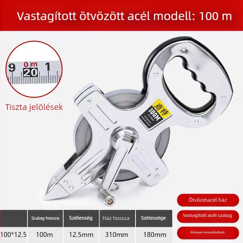 Rozsdamentes acélból készült keretes szalagmérő helyszíni mérésekhez, rack csatlakozással