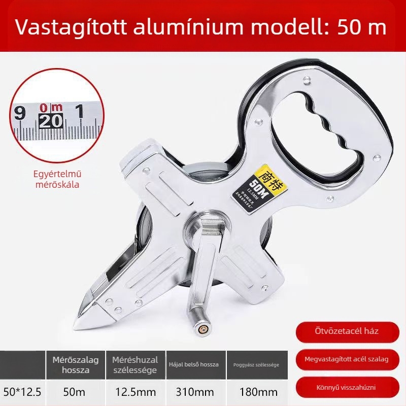 Rozsdamentes acélból készült keretes szalagmérő helyszíni mérésekhez, rack csatlakozással