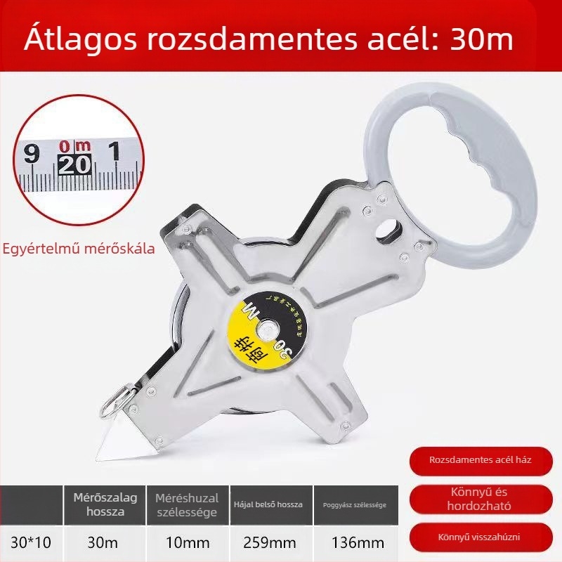 Rozsdamentes acélból készült keretes szalagmérő helyszíni mérésekhez, rack csatlakozással