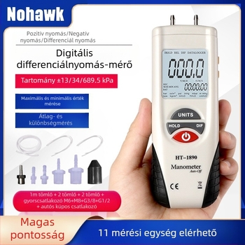 Xinsite HT-1890 Differenciális nyomásmérő, digitális mikrodifferenciális mérő, autójavítás, vákuum mérő