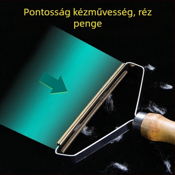 Kézi kabát szöszmentesítő fából készült fogantyúval — dupla oldalú ruhaszöszmentő, fém fej