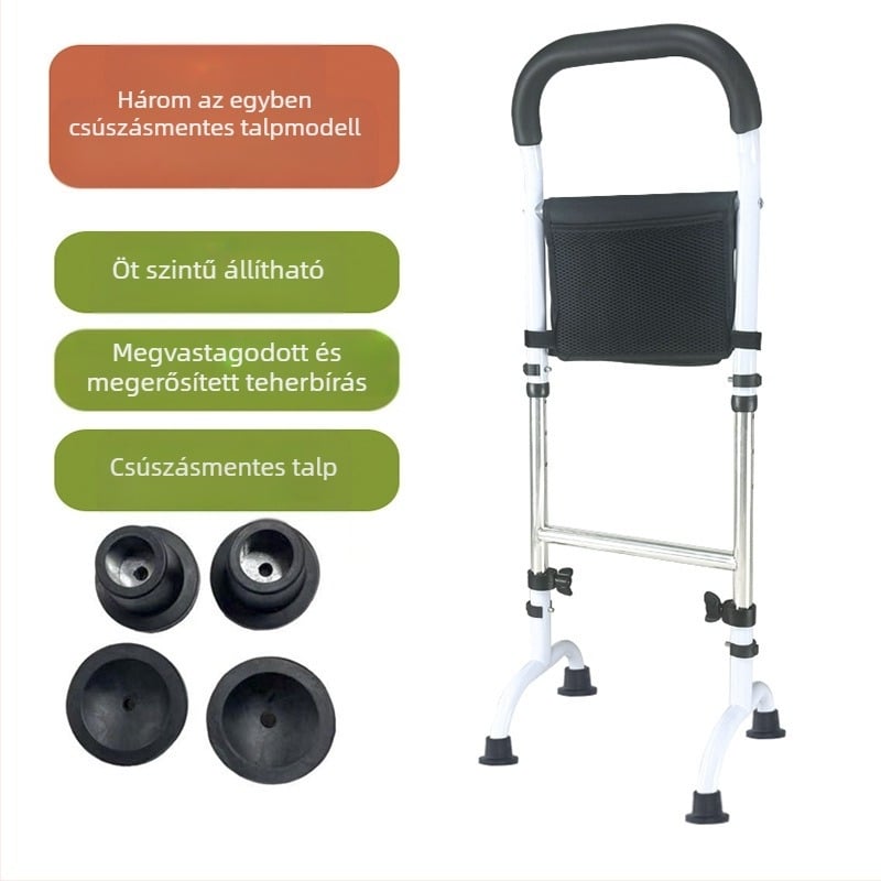 Padlón álló, állítható magasságú ágy melletti kar-emelő – többfunkciós segédeszköz idős embereknek és terhes nőknek