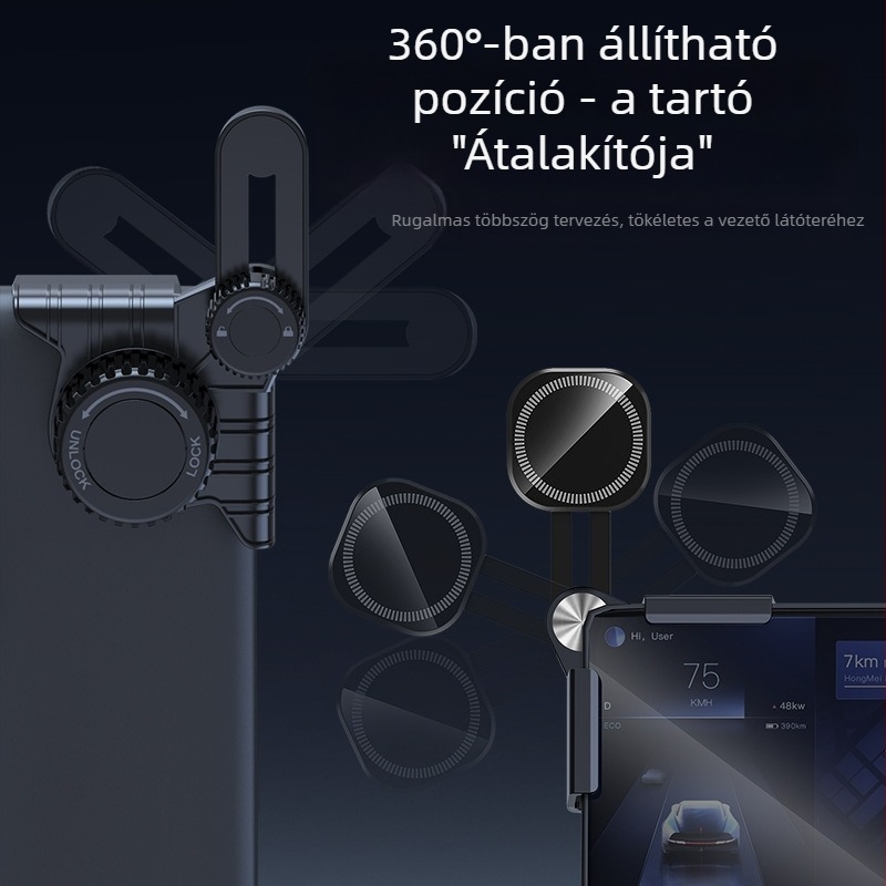 MagSafe autós telefon-tartó mágneses vonóerővel a műszerfal kijelzőhöz és navigációhoz – testre szabható panel-tartó (UTAKE/TOWER)